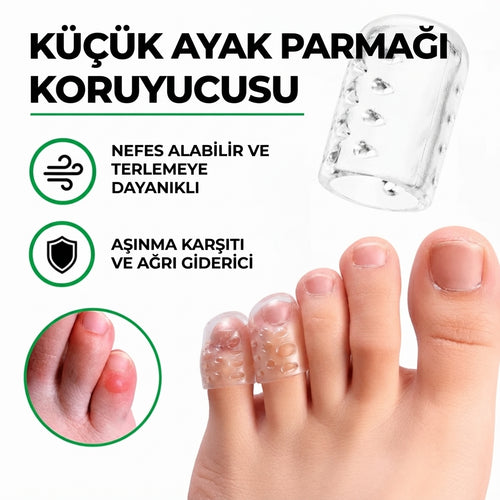 5 Adet Kokusuz Silikon Parmak Koruyucuları Ayaklar için Nefes Alabilir Cilt Dostu